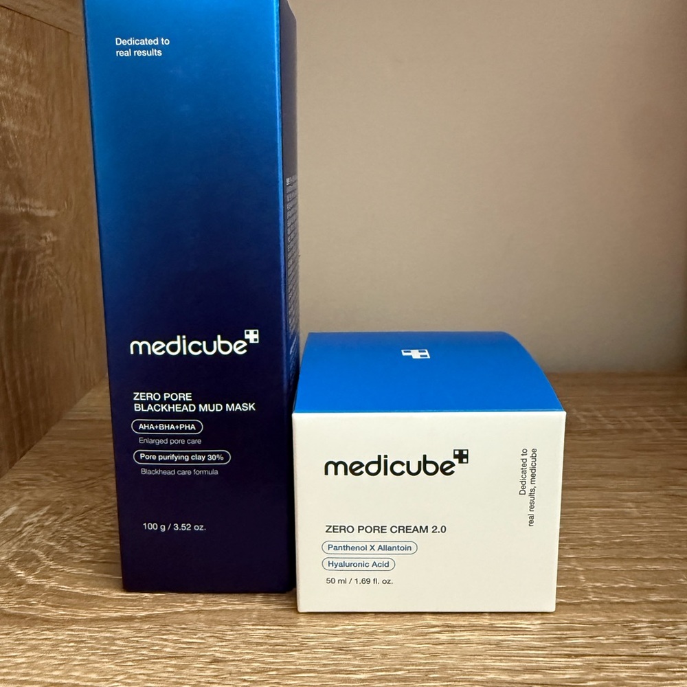 Medicube Zero Pore Cream 2.0 & Blackhead Mud Mask - Blue/White